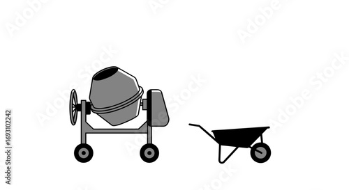 Modern Vector Illustrations of Construction Tools and Materials