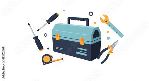 Modern Vector Illustrations of Construction Tools and Materials