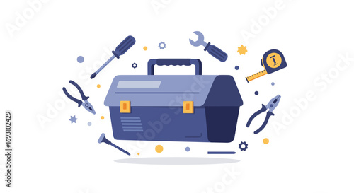 Modern Vector Illustrations of Construction Tools and Materials