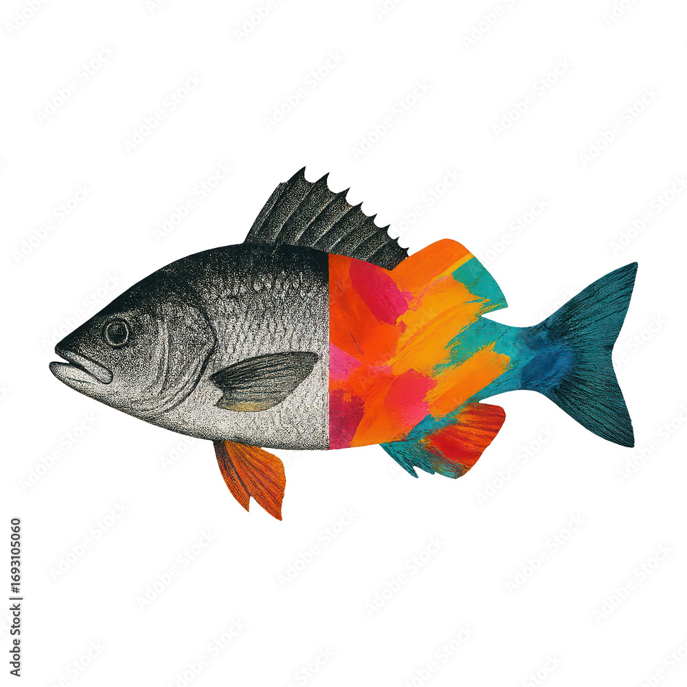 Fototapeta premium PNG Colorful fish illustration art