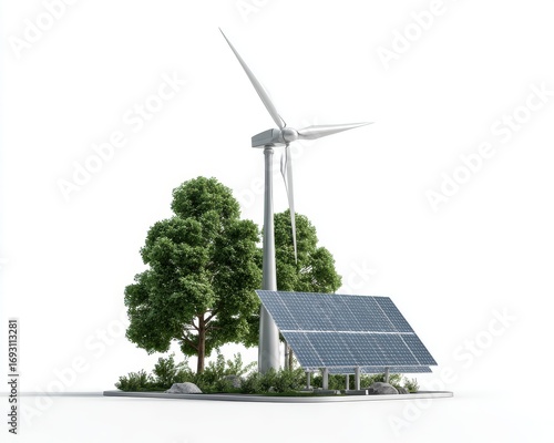 Renewable Energy Concepts with Wind Turbine and Solar Panels