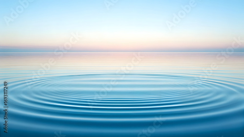 Blue water ripples with soft pastel horizon gradients