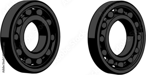 Ball Bearing Industrial Silhouette Vector Set vector illustration
