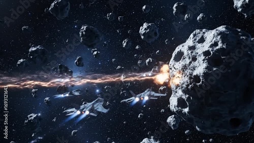 Massive Space Dogfight With Fighter Jets