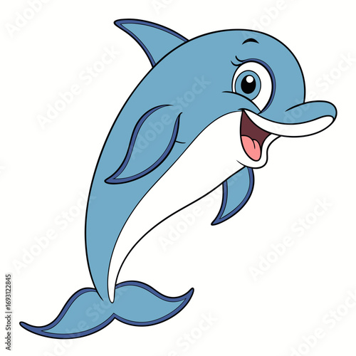Dolphin Leaping Illustration for Stock Artwork.