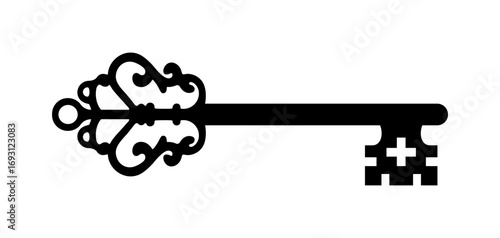 vector vintage key sketch design