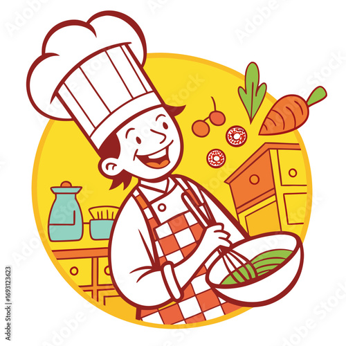 Chef Cooking Delicious Meal.