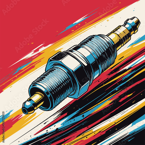 motorcycle spark plug vector