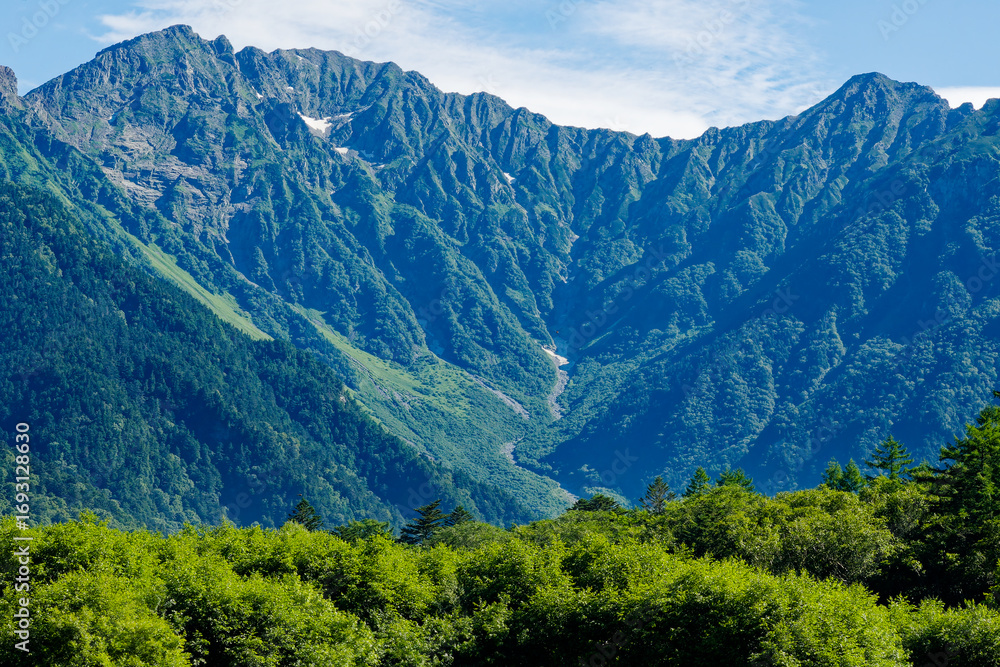 Obraz premium Hotaka Mountain Range in Kamikochi, Nagano Japan（長野 上高地の穂高連峰）