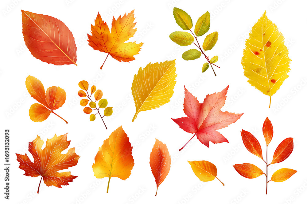 Obraz premium autumn leaves vector illustration