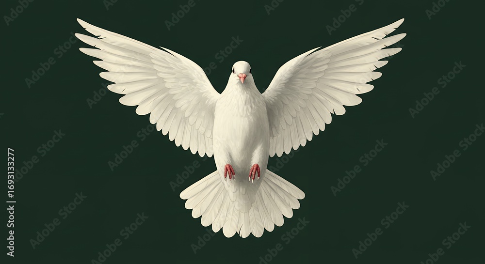 Fototapeta premium White dove in flight