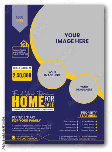 Minimal Real Estate Flyer Template  Clean Vector Layout for Property Promotion and Business Advertisement