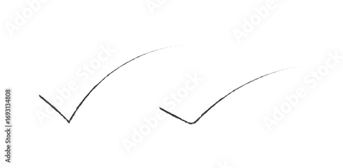 Hand Drawn Check Mark Vector Illustration Tick Symbol Approval Icon Confirmation Button on transparent background