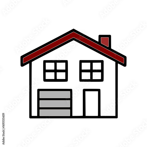 Modern home icon for real estate or construction projects, simple design, house graphic, vector origin