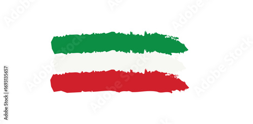 Abstract Brush Stroke Italy Flag Illustration Green White Red Colors Texture Background on transparent background