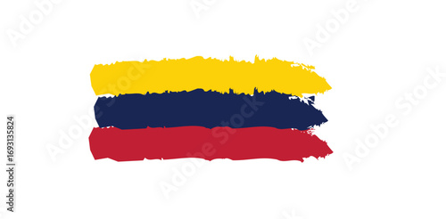 Colombia Flag Brush Stroke Icon National Symbol Patriotism Travel Culture Graphic Design on transparent background