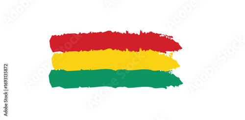 Expressive Bolivia Flag Art Paint Stroke National Pride Colors Symbol Graphic Bolivian on transparent background