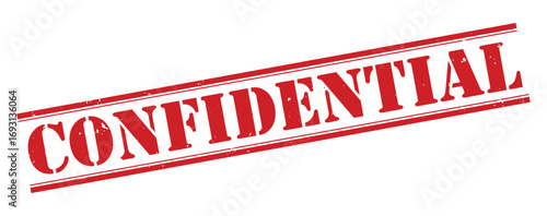 Confidential stamp, Confidential sign on red ink, Confidential vector, Confidential sticker, Confidential sticker, Confidential distressed texture on white background