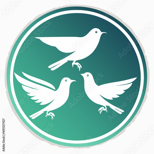 Amazon Biodiversity Vector Icon with Bird Shapes