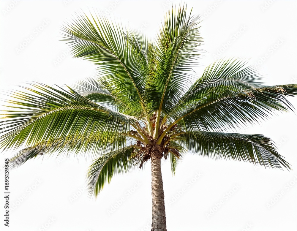 Fototapeta premium a coconut tree isolated on transparent and white background