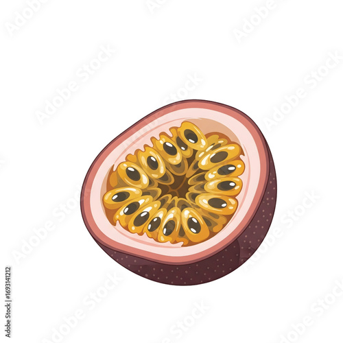 Fresh Passion Fruit Isolated on White Background – Exotic Tropical Fruit