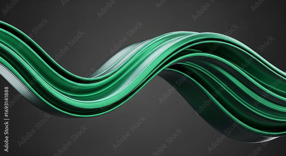Fototapeta premium Emerald Green Wave: Dynamic Flow for Modern Design Projects