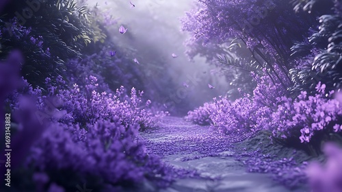 Beautiful lavender flowers blooming gracefully with soft dreamy background effect picture