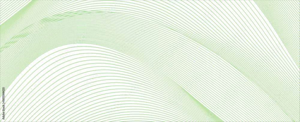 Naklejka premium Abstract green wave Lines on White Background. Vector