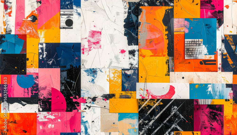 Fototapeta premium Maximalist Abstract Pattern – Bold High Contrast Seamless Design