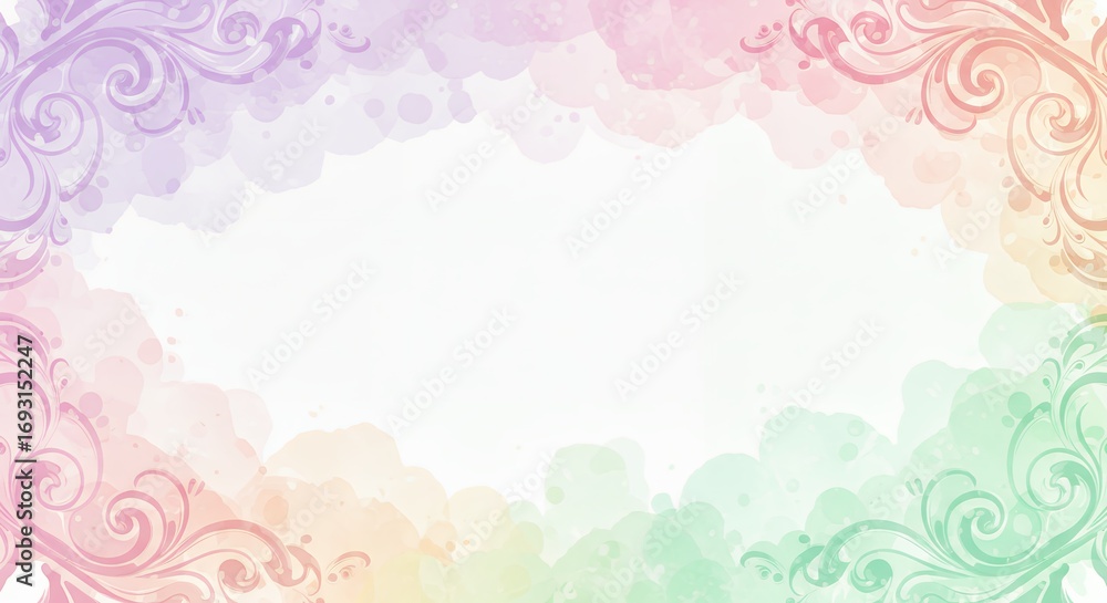 Obraz premium Pastel watercolor frame design