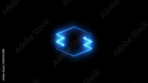 Wallpaper Mural Neon glowing blue color map layers icon on black background animation Torontodigital.ca
