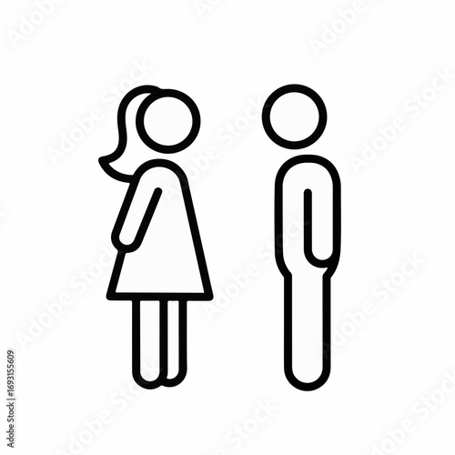 Modern gender icons representing male and female figures in a simple, clean, and universally understood design for clear communication and signage