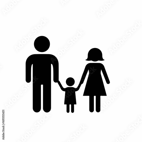 Cherish precious moments with a loving family unit, representing connection and togetherness in a simple, elegant icon