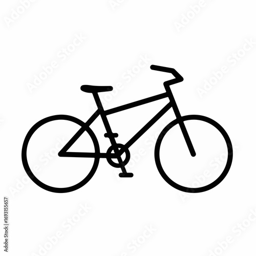 Sleek black bicycle silhouette for modern lifestyle promotions and eco-friendly urban commuting themes