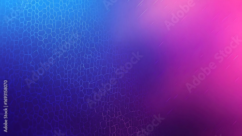 Blue and pink gradient background with a cellular network and diagonal light streaks.