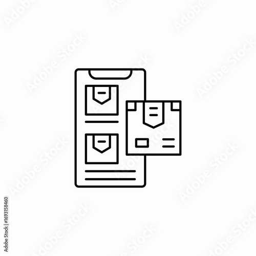 mobile delivery app icon sign vector