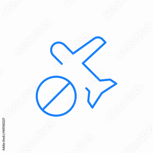 airplane no entry sign icon sign vector