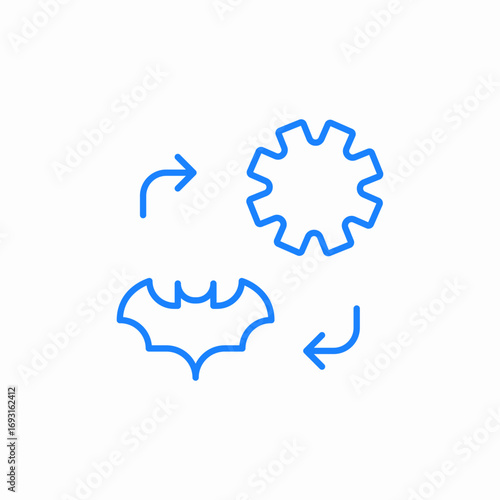 bat virus icon sign vector