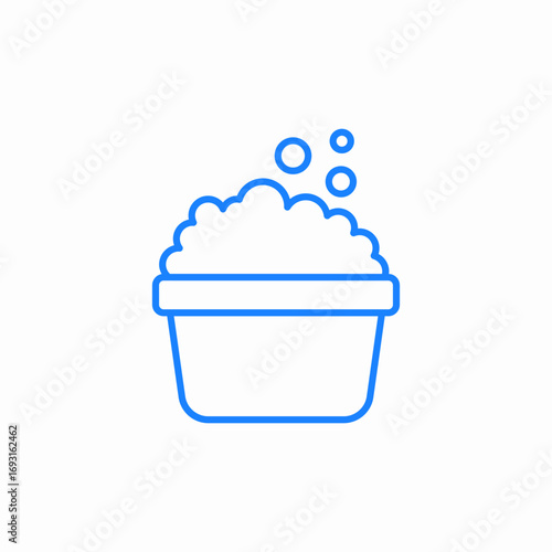 bathtub with foam icon sign vector