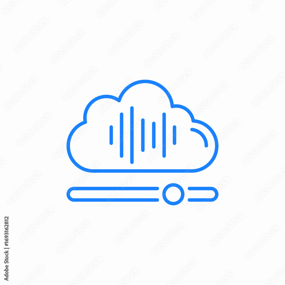 Fotografía cloud music accessible online icon sign vector