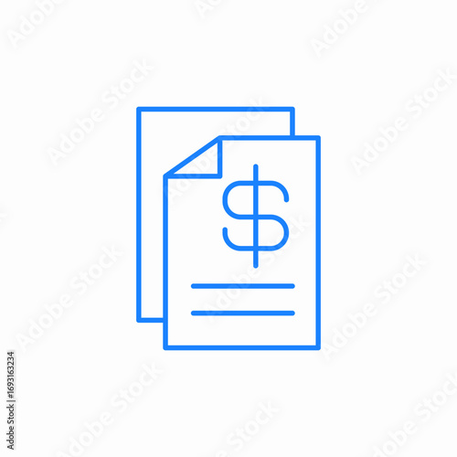 dollar report file icon sign vector