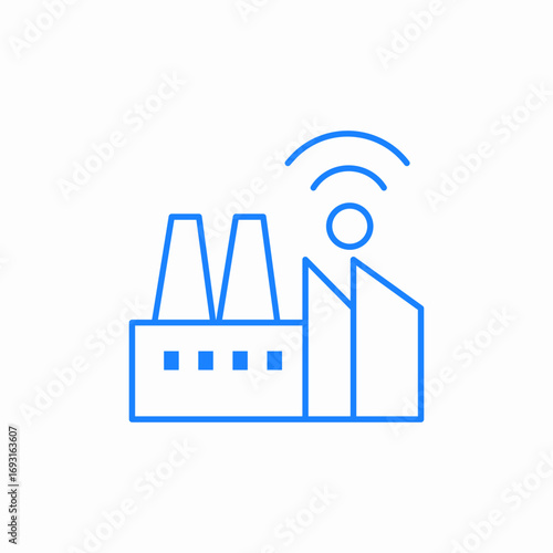 factory signal waves icon sign vector