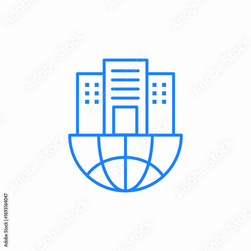 global building network icon sign vector