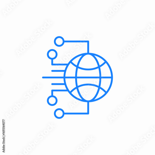 global network gear icon sign vector