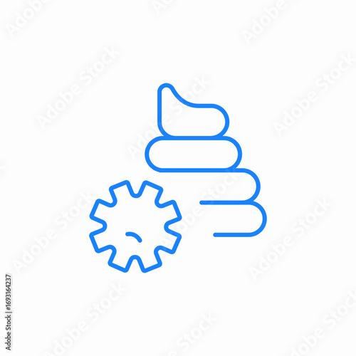 gut related to digestive system line style gut health elements vector illustration virus icon sign vector