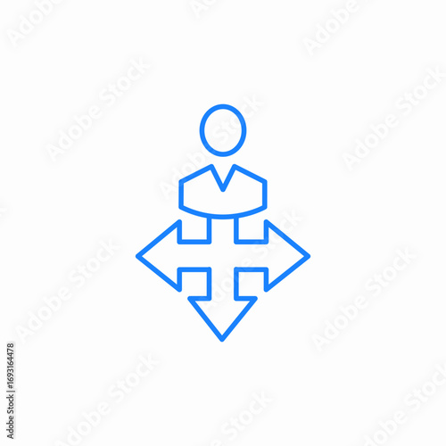 leader four directions icon sign vector