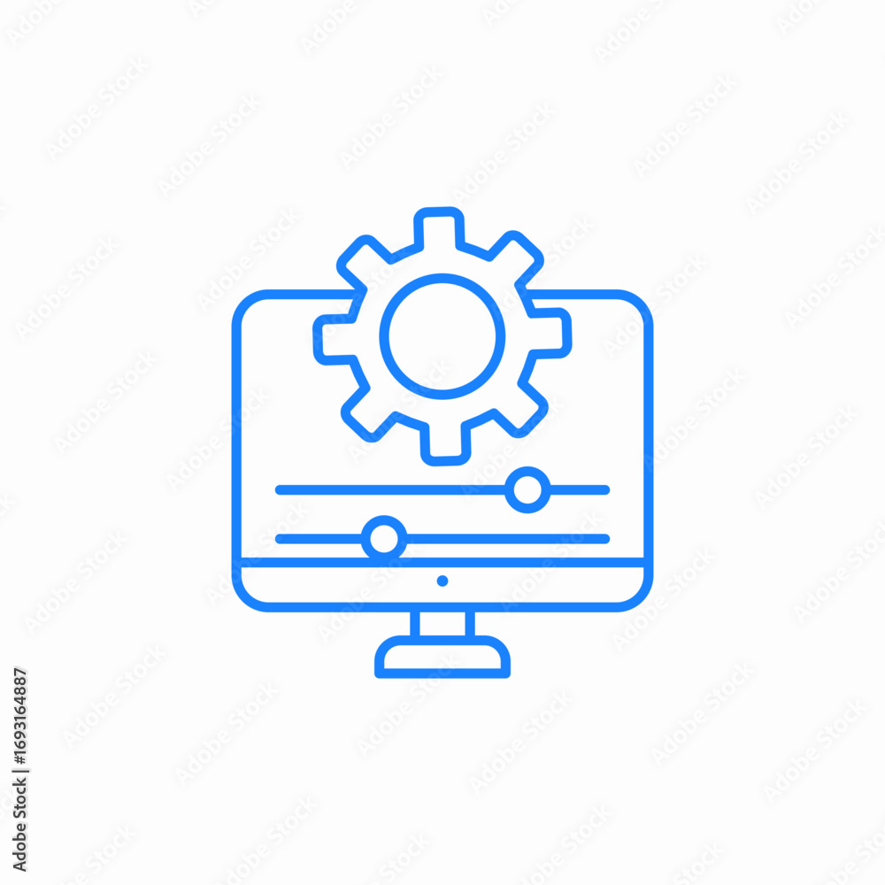 monitor settings icon sign vector