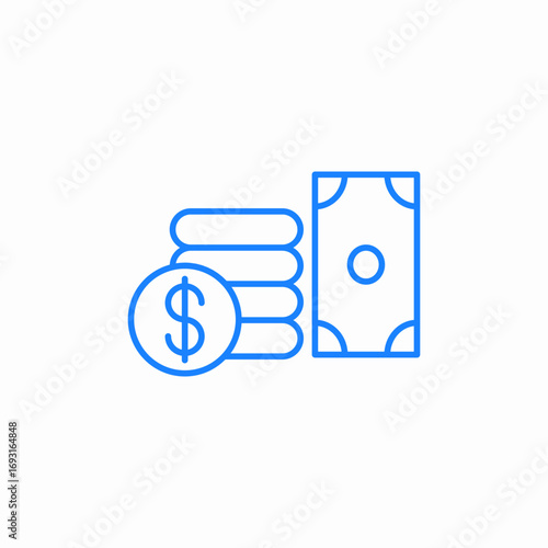 money stack cursor icon sign vector