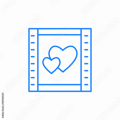movie film hearts icon sign vector