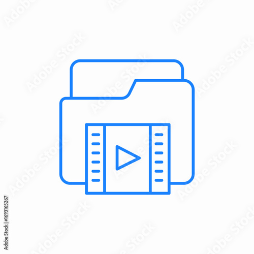 movie folder play icon sign vector